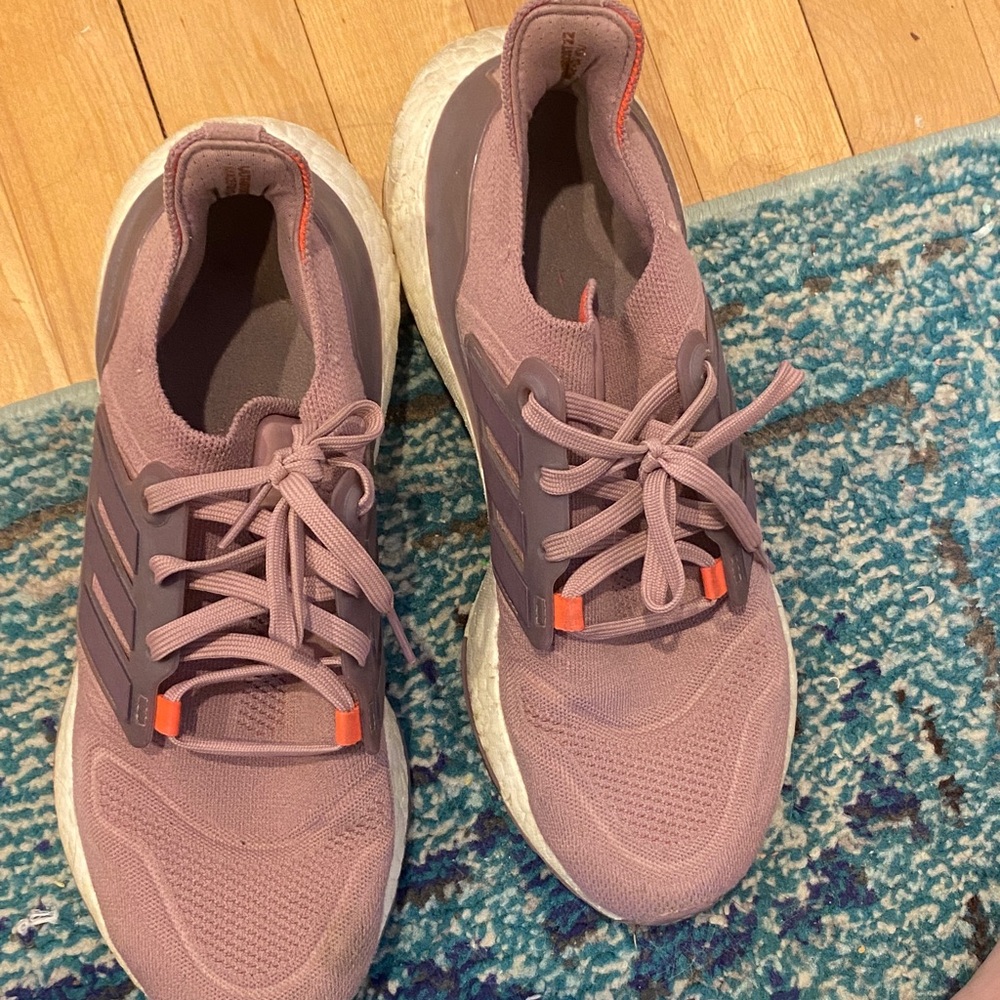 Adidas Ultraboost Mauve and Orange Sneakers